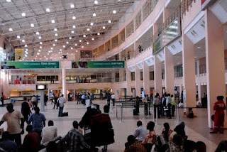Packed at the international terminal of Lagos MMA2 airport